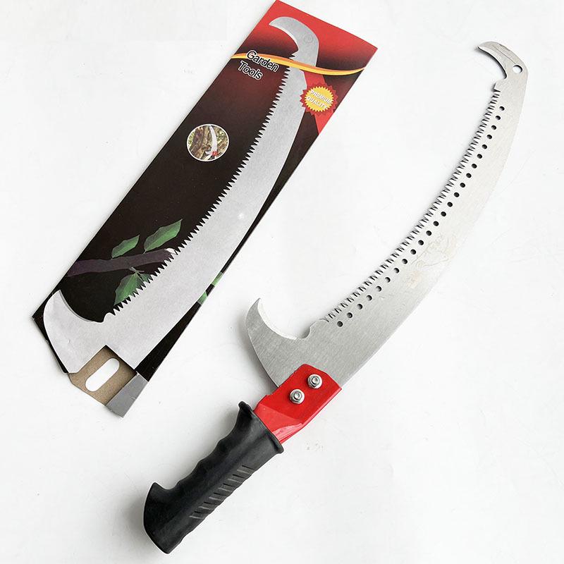 Garden Pruning Saw: Sharpened Hook, Steel Blade, Double Hook for Fruit Tree Trimming & High Branch Cutting