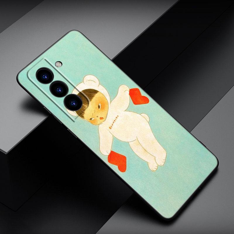 Aya Takano Phone Case For Samsung Galaxy S22 Pro S21 S20 FE Ultra S10 Lite S10 S10E S9 S8 Plus Soft TPU Black Cover