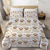 Cute Dogs Print Bedding Set Puppy Animal Duvet Cover Set Watercolor Pastel Dog Paw Comforter Cover Pug Dog Lover Bed Set