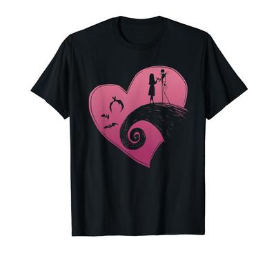 Disney The Nightmare Before Christmas Jack and Sally Hart T-Shirt