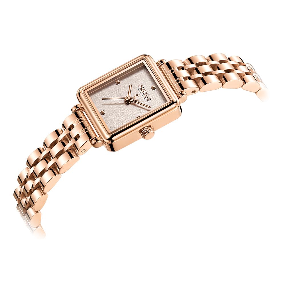 Jyullieoseu Ja-1315 Women'S Square Metal Band Wristwatch