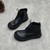 New Women's Boots, Retro Round-toe Lace-up Shoes, Women's Ankle Boots