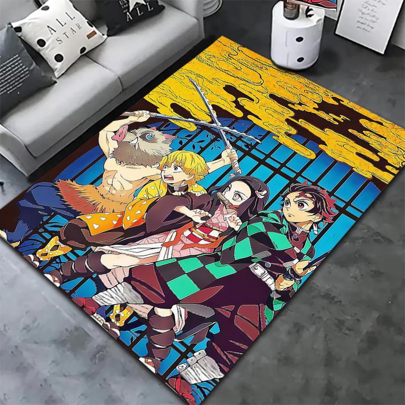 Demon Slayer Kimetsu No Yaiba Carpet Rug For Living Room Bedroom Home Sofa Decoration Kids Play Nonslip Floor Mat