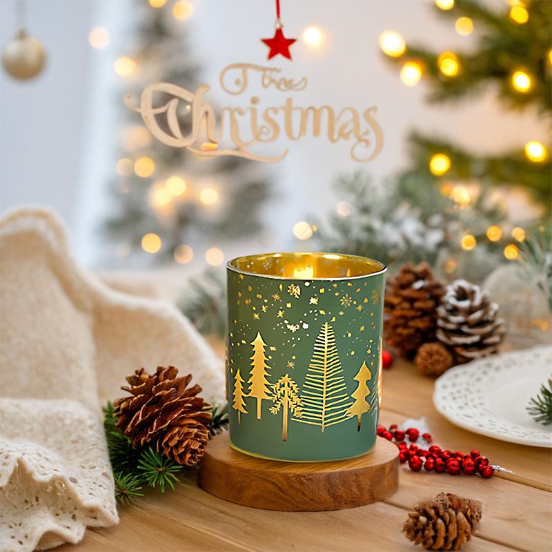 1Pc Christmas New Year Decorative Candlestick Cup - Custom Home Fragrance Holder, Reindeer Themed Birthday Holiday Gift