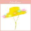 Black Edged Led Cowboy Hat With Lights For Casual Summer Wear