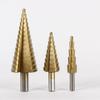Shenli Titanium-Plated High-Speed Steel Step Drill Bit, 4-12mm, for Metal Drilling and Hole Opening.