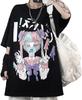 T-shirt d'été gothique pour femme Esthétique Anime Imprimé Mode Harajuku Hauts Décontractés