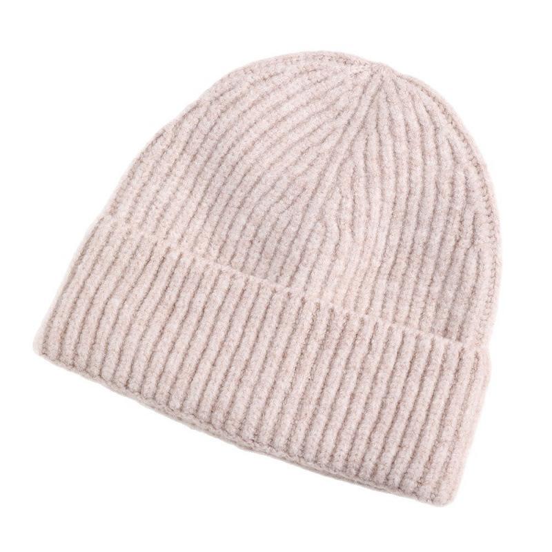 Solid Color Wool Hat Autumn and Winter Thickened Warm Knitted Hat Fashionable Versatile Cold Hat Simple Pullover Brimless Warm Hat