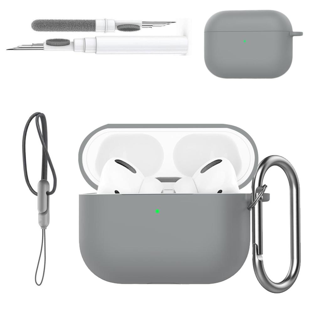 For Airpods Pro 3 Case Cover Earphone Protective Silicone Cover (with Carabiner + Lanyard + Cleaning Pen) Case for Airpods Pro 3