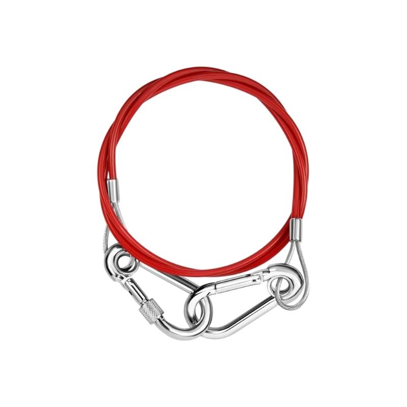 Trailer Tow Cable Replacement, Red Coated Steel Breakaway Line with Looped Eye Ends for Trailer Hardware Service Use
