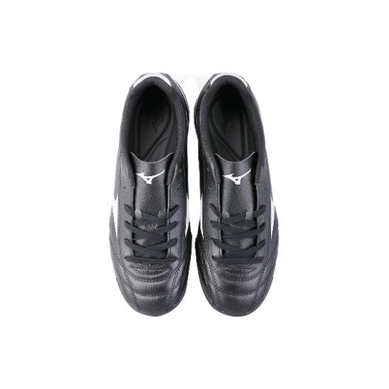 Mizuno Potrero Wide Jr. Round Toe Lace-Up Non-Slip Shock Absorbing Durable Low-Top Kids Soccer Shoes Kids Soccer Shoes Black White P1GE189301