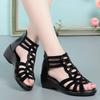 Fashion 2025 Women Sandals Wedges New Summer Comfortable Hollow Roman Sandals Elegant Low Heel Shoes for Women Fashion Zapatos De Mujer