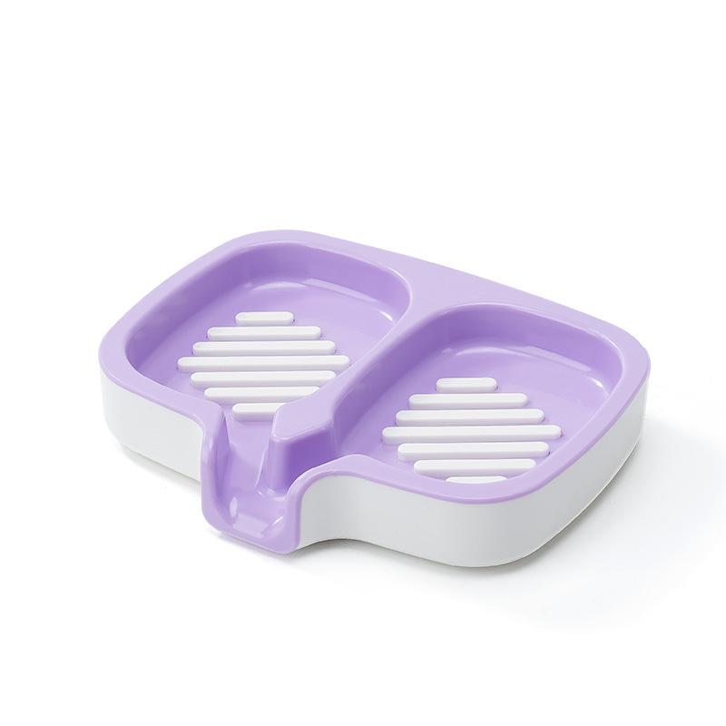 Double-Layer Soap Dish With Drainage Spout Laundry Soap Storage Box Bathroom & Kitchen Storage Container A3