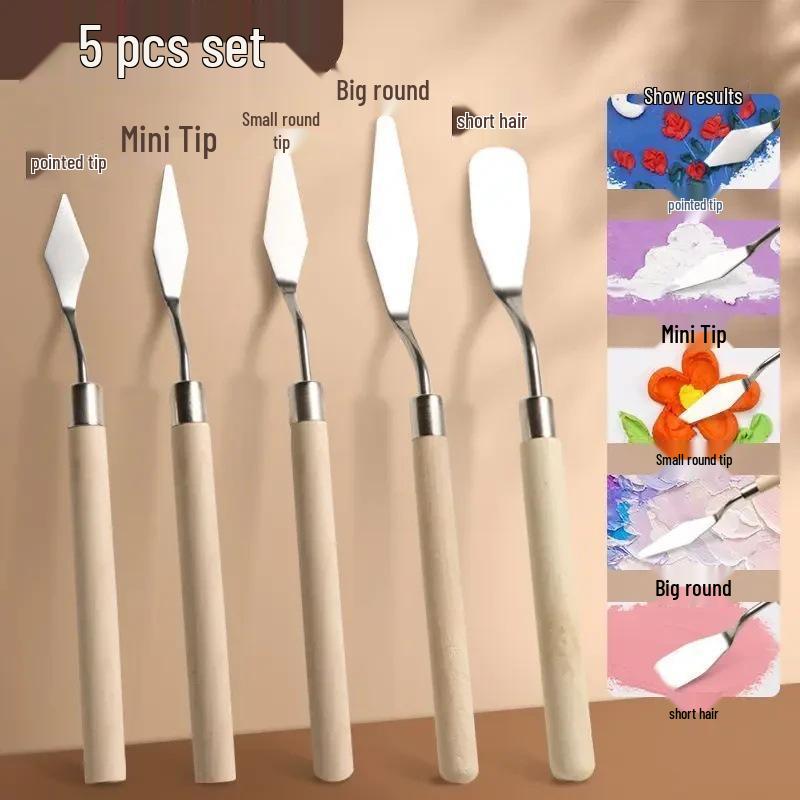 

Скидка для новичков: Набор из 5 мастихинов для рисования масляной пастелью, акрилом, акварелью