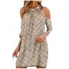 Fashion Women's Summer Casual Metal Hanging Neck Printed Strapless Dress