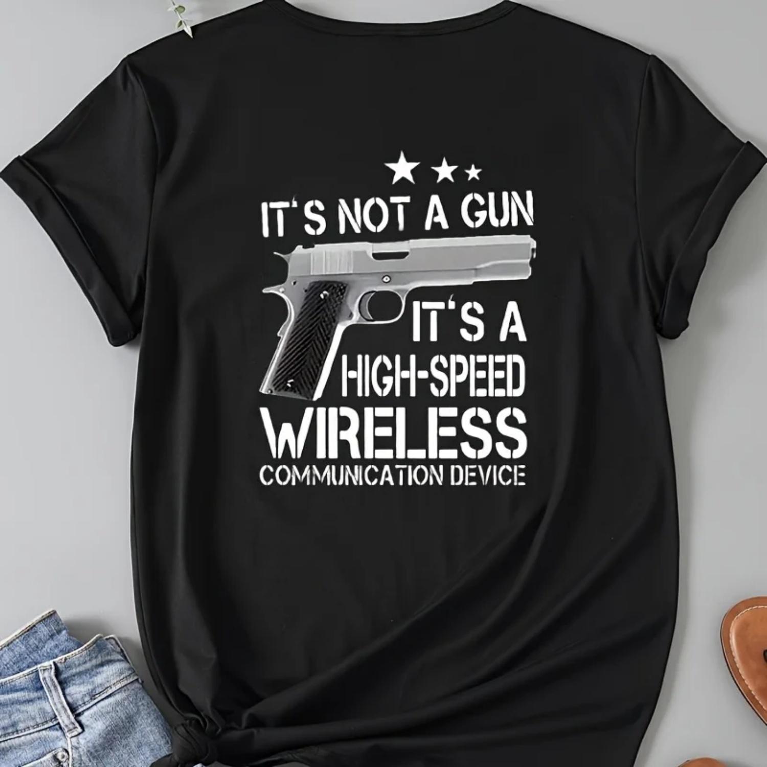 

Gun T-Shirts IT S NOT A GUNgraphic t shirts Unisex Casual Comfort cotton Vintage Hip Hop Men Women Streetwear Tees Short Sleeve S разноцветный