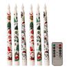 6Pcs LED Taper Candles Battery Operated Flameless Candles with Remote Control Christmas Light-up Candles for Home Winter Festive Decor