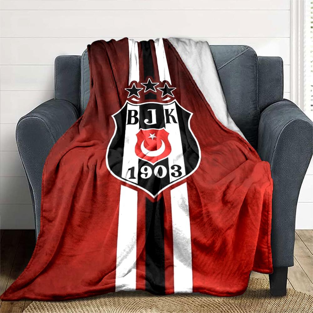 Coperta in Flanella con Stampa Beşiktaş Alta Qualità Calda Confortevole Coperta per Tutte le Stagioni Perfetta per Regali Decorazione per la Casa