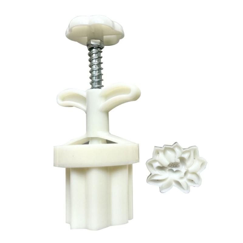 2Pcs Hibiscus Cookie-Stamp Mooncake Mold Mid-Autumn Festival DIY Hand Press Cookie-Stamp Pastry Tool Moon Cake- Maker