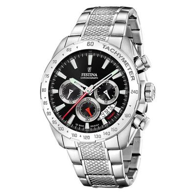 Ανδρικό ρολόι Chrono Sport από ανοξείδωτο ατσάλι μαύρο καντράν Quartz F20668-4 100M