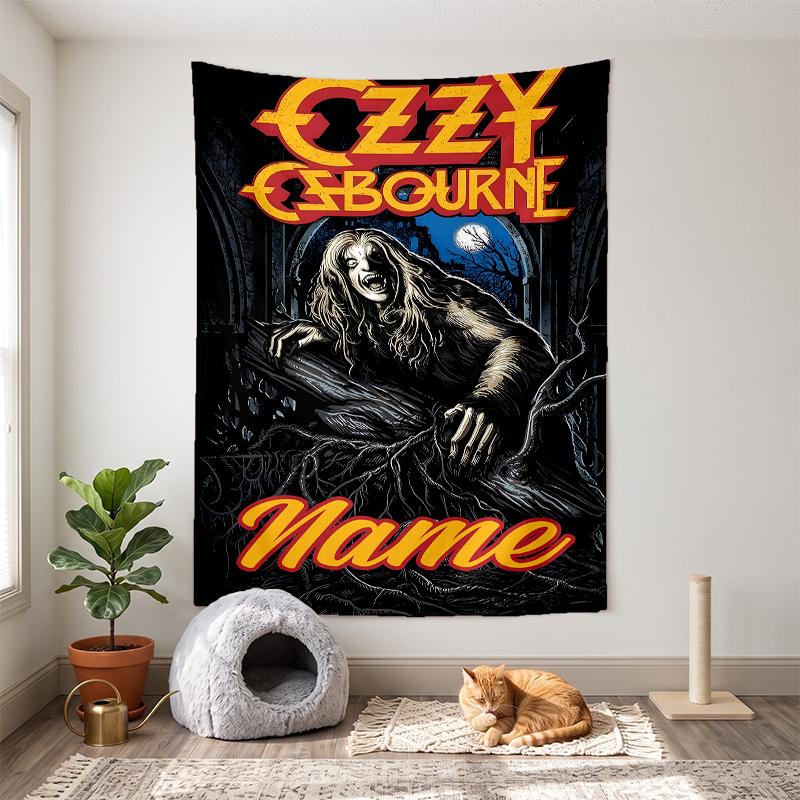 Ozzy Osbourne (5) Customizable Name Decorative Wall Tapestry Ideal Choice for Wall Decor In Bedrooms Living Rooms Dorms and Home
