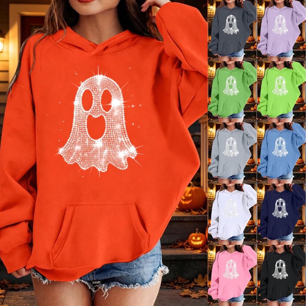 Kids Halloween Printed Hoodie Casual Loose Fit Pullover for Boys Girls Party and Daily Wear