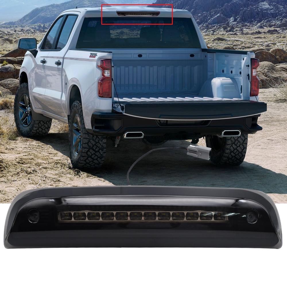 For Chevy Silverado GMC Sierra 1500 2500HD 3500HD 2014-2018 Led Car 3rd Third Additional Brake Light Strobe Rear Mount Stop Lamp