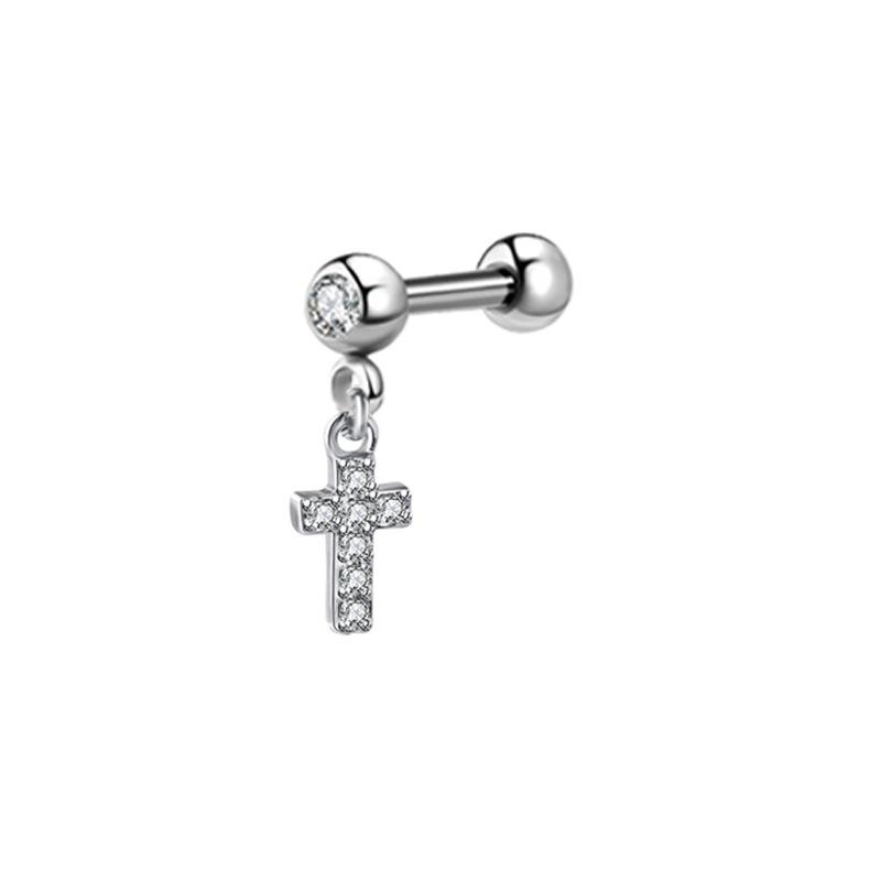 Love Heart Zircon Titanium Steel Ear Studs for Women