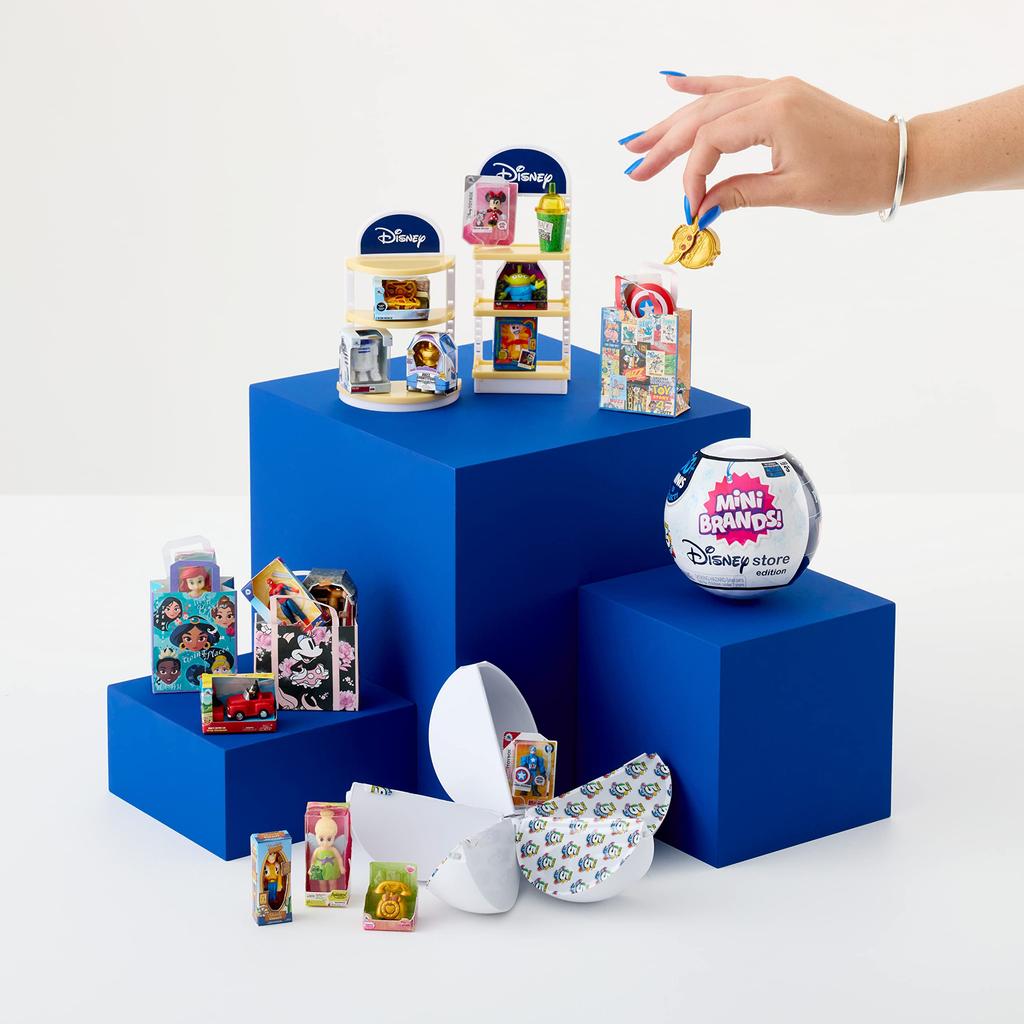 Mini Brands Collectible Toys by ZURU - Great Stocking Stuffers - Disney Store Edition, 2 Capsules of 5 Mystery Toys for Kids, Teens, and Adults (Amazo