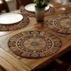 Bohemian Circular Placemat 13.8 Inch Washable Placemat Geometric Design Table Mat Party Decorations Kitchen Accessories