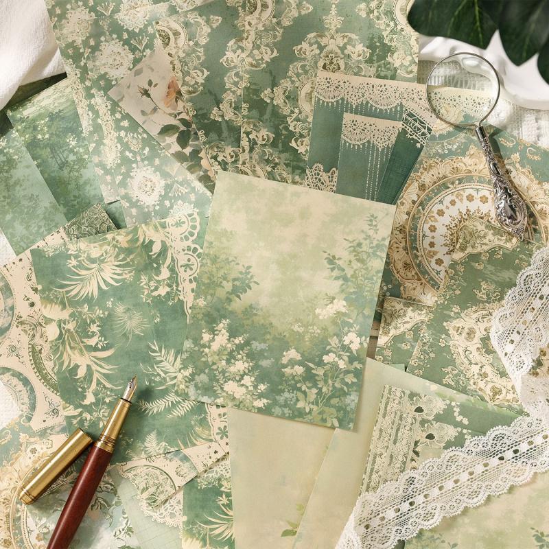 130Pcs Vintage Literary Style Scrapbook Material Pack Retro Journal DIY Craft Paper Sticker Set for Diary Album Supplies
