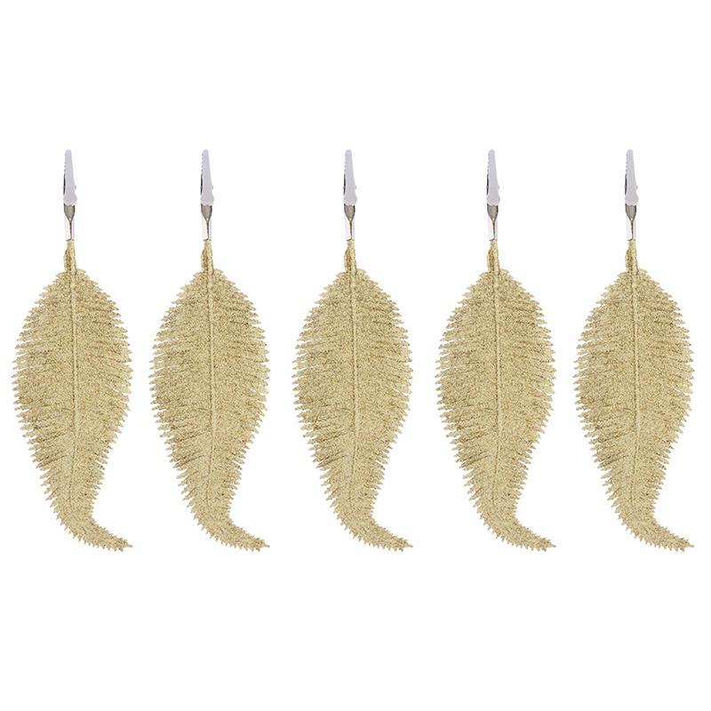 

Блестящие искусственные цветы, перо, лист павлина, рождественские украшения, украшения для рождественской елки для дома, новогодний, свадебный декор для вечеринки One Size золотой