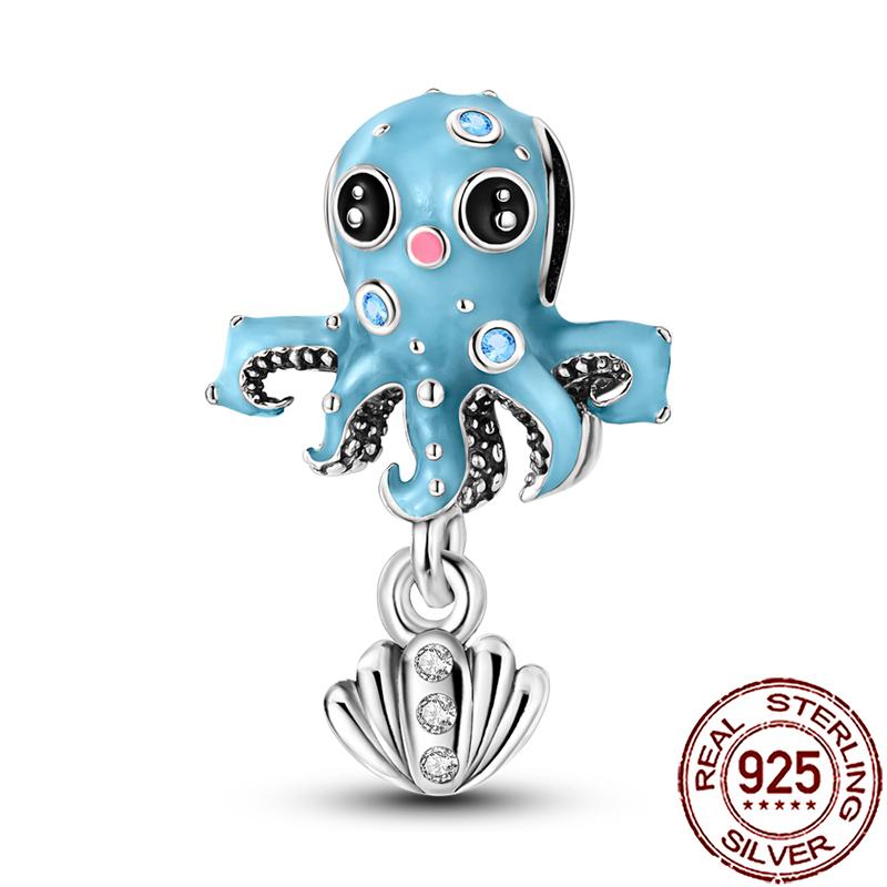 Uroki Oceanu Miedziana Rozgwiazda Muszla Ślimaka Ośmiornica Żółw Morski Ryba Koraliki Pasują do Bransoletki Naszyjnika Kobiety DIY Biżuteria