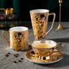 Klimt Kiss Bone China Mugs, Coffee Cups with Spoon, Gustav Klimt Porcelain, Wedding Birthday Gifts, Office Household Drinkware