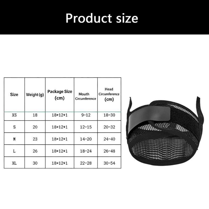 Soft Fabric Dog Mouth Cover with Side Strap and Front Air Panel for Training Routine and Public Daily Use Support