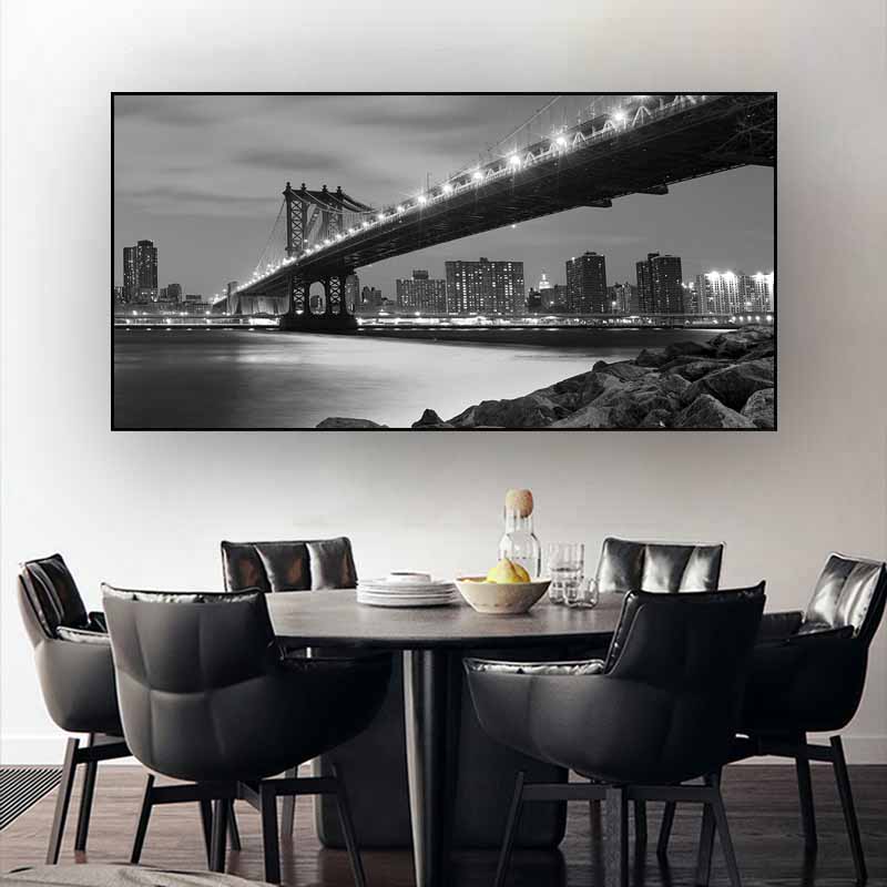Toronto Skyline Landscape Wall Art Posters and Prints Alb-negru Toronto City View Canvas Painting Art Pictures Home Decor