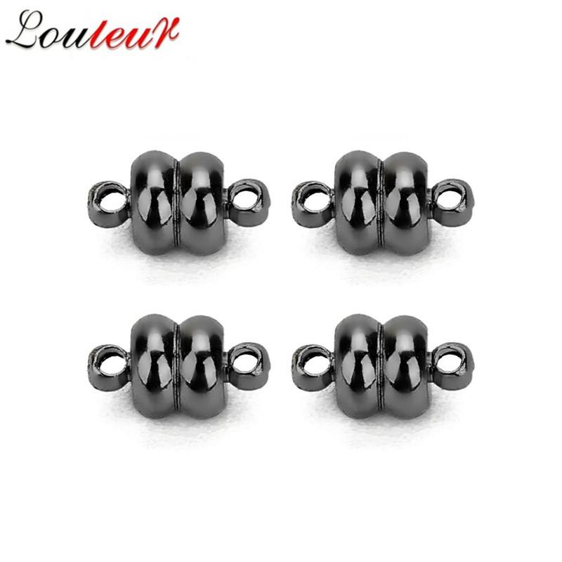 10pcs Round Copper Strong Magnetic Clasps For 7mm Leather Cord Bracelets Connectors for DIY Jewelry Making For Beginner Necklace