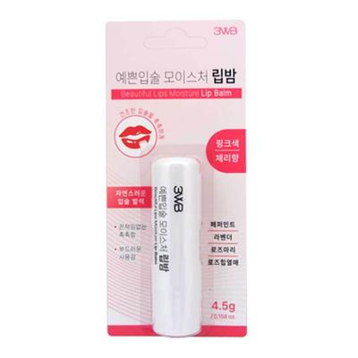 3WB Wellbeing Health Farm Pretty Lips Moisture Lipbalsem 4,5gX1 (Roze)/Kersengeurige Droge Lippenverzorging Lippenverzorging Lippenbalsem