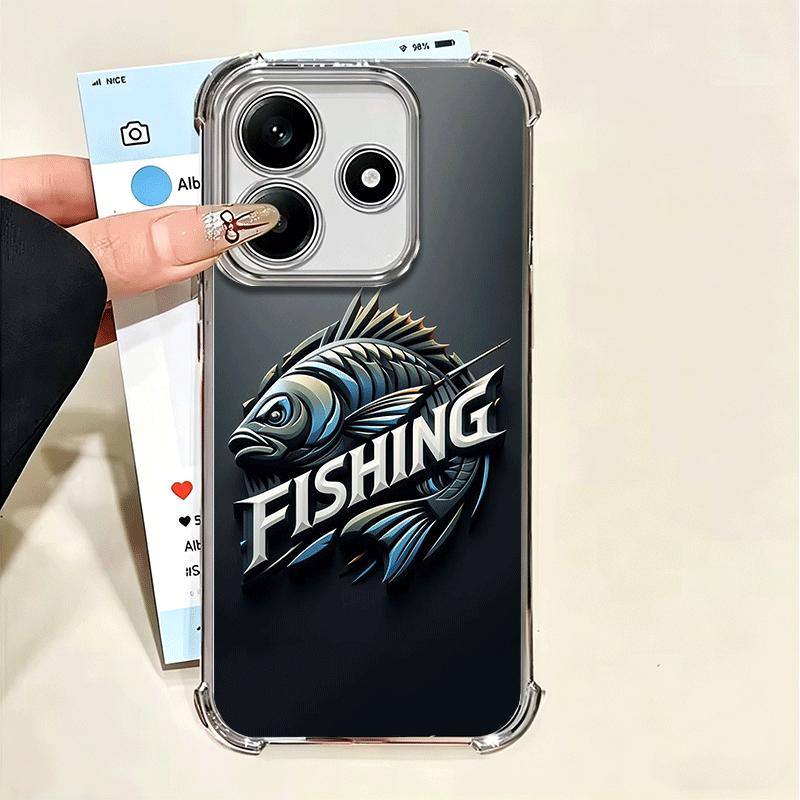 Nash Fishing Fish Mark Plating Phone Case For Xiaomi Poco X5 X6 X7 X8 Pro Max F8 Ultra F7 M8 M7 M5S Redmi 15C 15 14C 13C 13 X3 1
