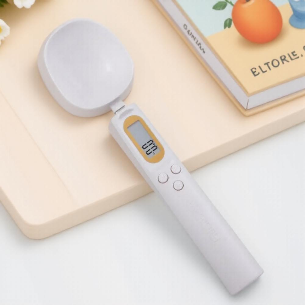 

Цифровая ложка-весы Высокоточный кухонный измерительный инструмент Двойного назначения для твердых и жидких продуктов для выпечки белый