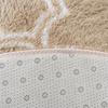 Dywan okrągły do salonu shaggy DECOR antypoślizgowy miękki puszysty 140x140 Khaki Lantern
