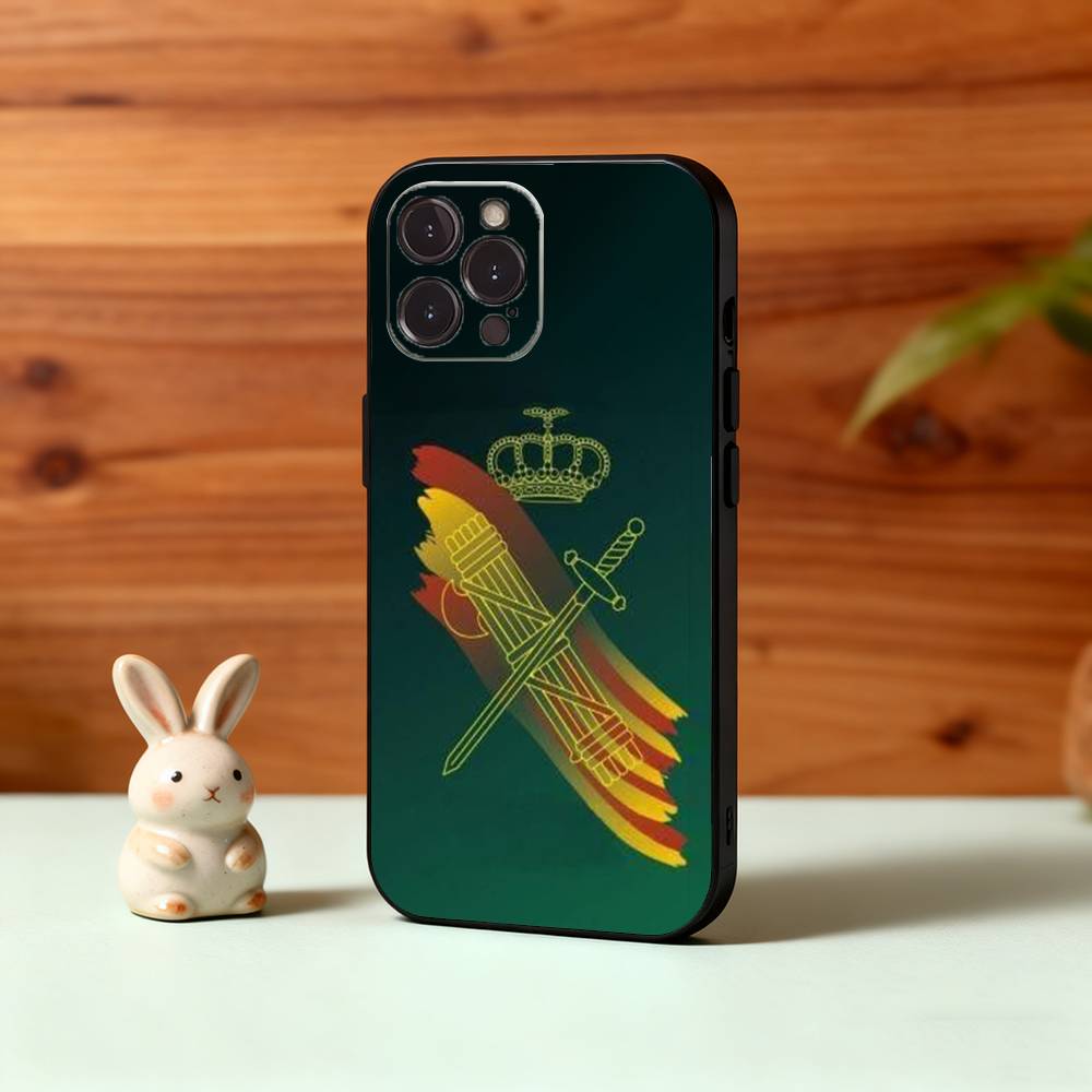 S-Spanish G-Guard Civil Emblem Phone Case For iPhone17,16,15,14,13,12,Plus,Pro Max, 5G Others Soft Black Cover