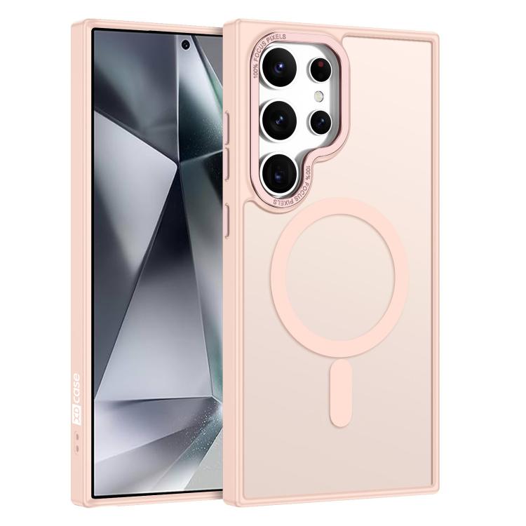 

XDcase Metal Lens Frame Skin Feel Magnetic Phone Case For Samsung Galaxy S24 Ultra 5G розовый