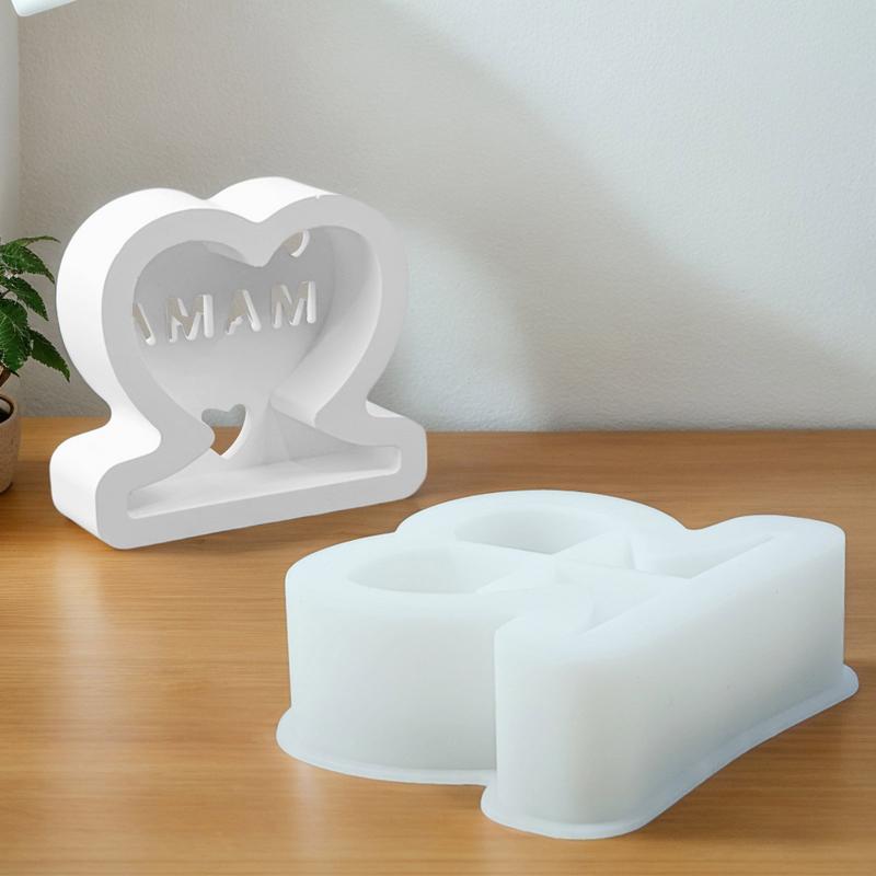 Mama Resin Silicone Mold Mother's Day MAMA Letter Love Plaster Mould Non-Stick Reusable Easy Release Molds For Plaster Ornament