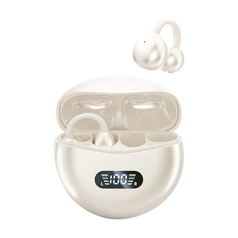 

YIK TUNG [2024 new model Bluetooth5.49 earphone] ear cuff type open ear wireless earphones directional transmission technology Can be used for 1 hour