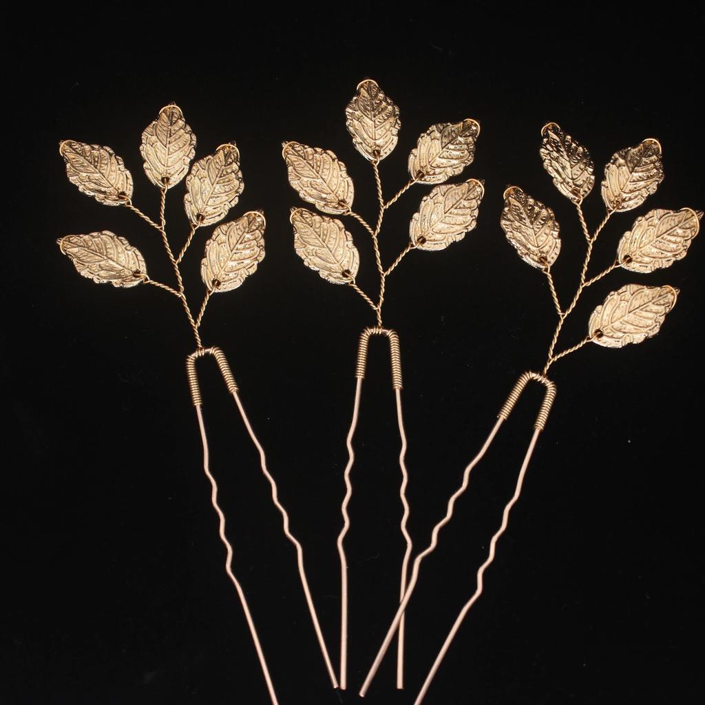 Women U-shaped Hairpin Pearl Barrette Clip Hairpins Leaf Bridal Hair Jewelry Accessories DIY Wedding Hairstyle Design Tools Gift