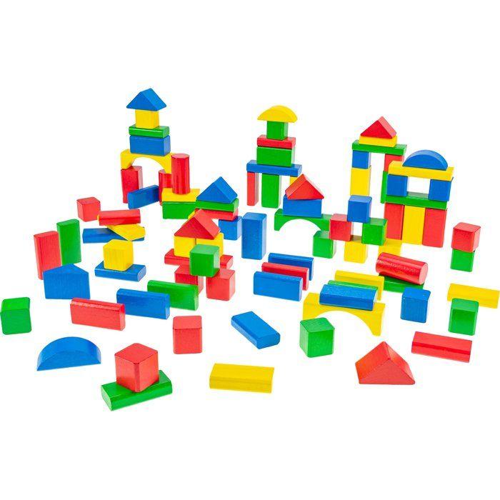 HEROS - Blocs de construction en bois 100 % certifié FSC - 100 pieces - Des 1 ans
