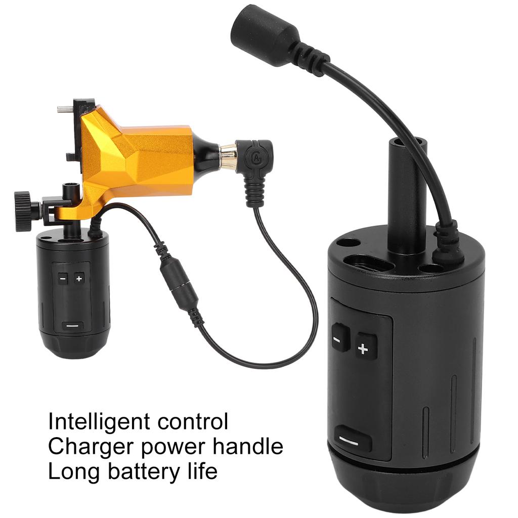 Tattoo Grip Machine Self Lock Cordless Tattoo Grip Machine with LCD Display for Tattoo   Int Face Motor