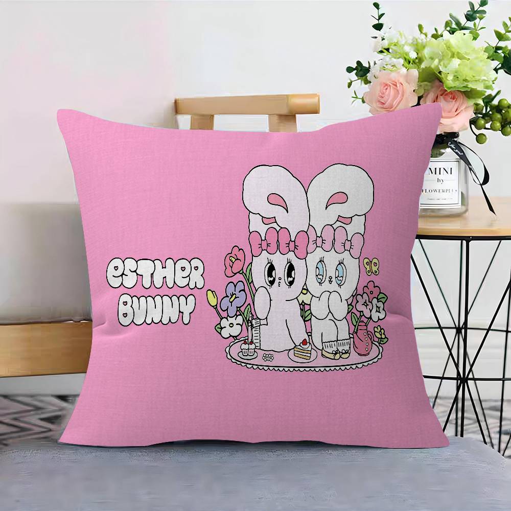 Esther-Bunny Room Maple Design Cushion Cover Happy Autumn Harvest Decor Holiday Decorati Pillow Cover