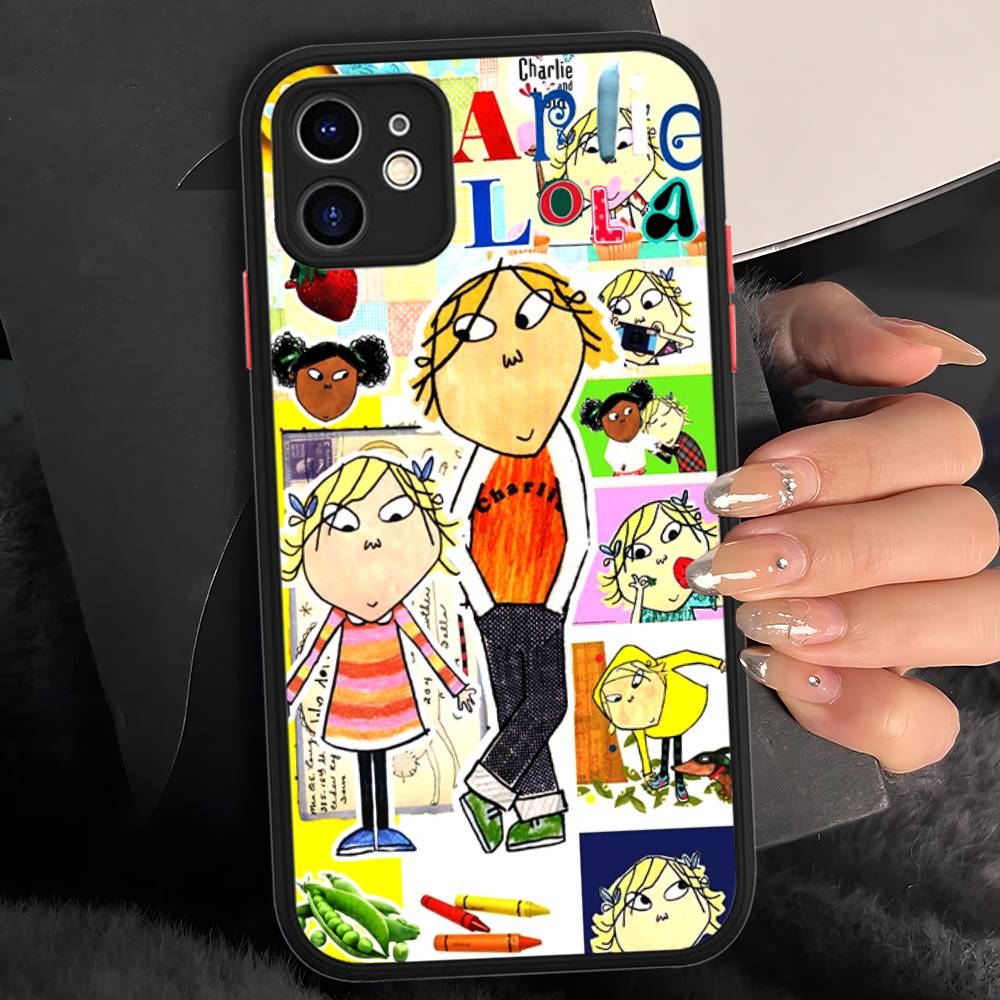 Charlie And Lola Anime For Silicone Matte Phone Case For IPhone 16 Pro Max 15 14 13 12 11 X XS MAX